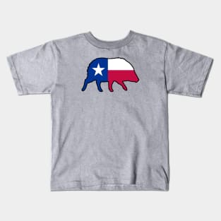 Javelina Silhouette with Texas Flag Kids T-Shirt